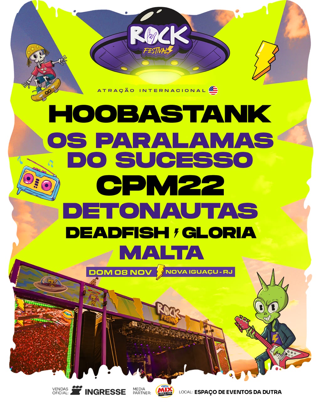 ROCK FESTIVAL HOOBASTANK PARALAMAS CPM22 NOVA IGUAÇU